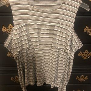 Cold shoulder striped shirt never worn